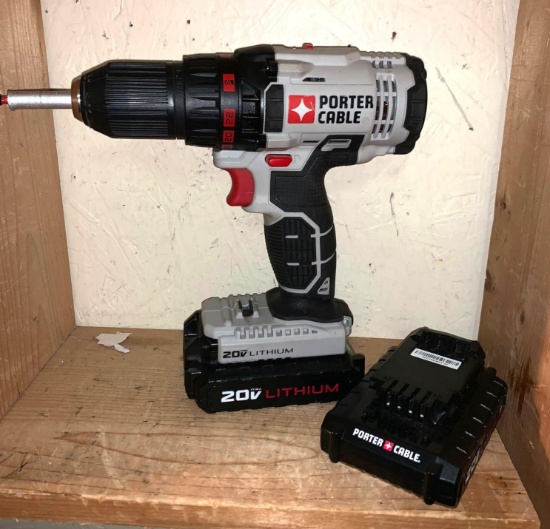 Porter cable 20 v Drill- with Extra Battery- working- No Charger