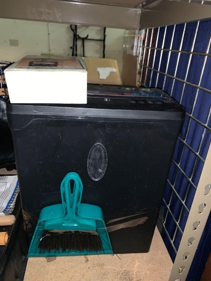Paper Shredder, Dust Pan and Broom and Printing Press
