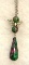 Ruby In Fuchsite Teardrop/ Ball Tibetan Wing Necklace