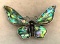 Carved Tibetan Abalone Shell Butterfly Pendant or pin