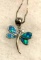 Blue Fire Opal Dragon Fly Pendant and Chain