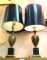 2 Peackock Feather Table Lamps