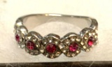 Pink and White Sapphire Band/ Ring Size 8