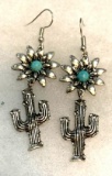 Turquoise Dangle Hook Earrings