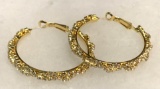 Gold Hoop with CZ Earrings