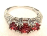 Pink Ruby Topaz Ring Size 8