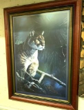 Framed Vantage Point Cougar by Terry Issac- Signed 21