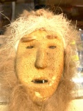 Vintage Eskimo Mask Made with Animal Hide and Fur