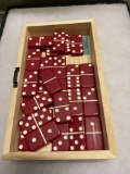 Vintage Red Bakelite Dominos Set