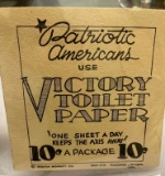 Patriotic Americans USE Victory Toilet Paper 100A Package 1940's