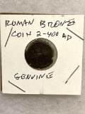 Authentic Roman Copper Coin Early Empire Era About 1600 Years Old