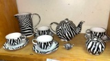 12 Piece Zebra Tea set