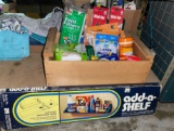 Lot of Cleaning supplies and shelf