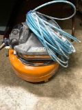 Ridgid 6 Gal Eclectic Pancake Air Compressor with hose 50ft- Works Great