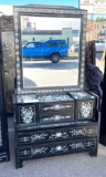 Black Lacquer with Mother of Pearl inlay Vanity with Mirror 69