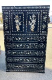 Black Lacquer with Mother of Pearl inlay Chest of Drawers 73