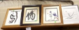 4 Framed Oriental Art
