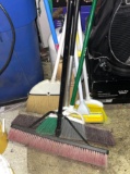 Lot of Brooms and Mop