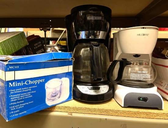 2 Coffee Makers and Mini Chop
