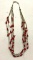 Liquid Sterling Silver Multi Strand Red Coral Beads Necklace 37.6 Grams