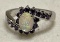 Oval Cut Fire Opal with Amethyst Gemstone Ring size 8