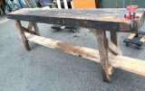 Vintage Wood Work Bench with Vise 108