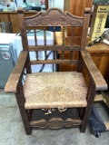 Antique Carved Artist Craft era Wood Chair