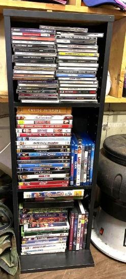 DVD Shelf with DVD's/ Blu rays and CD's