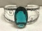 Deep Green Peridot Bangle Bracelet