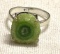 Lime Green Solar Quartz Ring Size 9.5