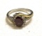 Sterling Silver and 10k Garnet Ring