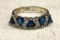 Sterling Silver Ring with Blue Stones