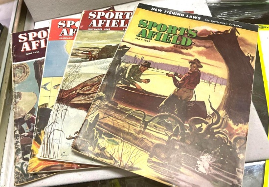 4 Sports Afield Mags May 1949, Nov 49, Jan 50, and June 52, Great artwork, Advertising & sale items