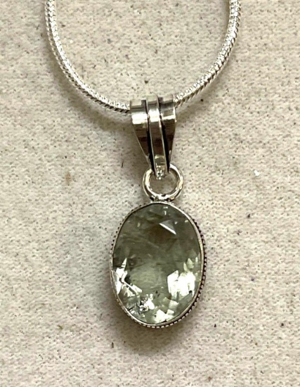 Natural Crystal 1.2" Pendant and Chain
