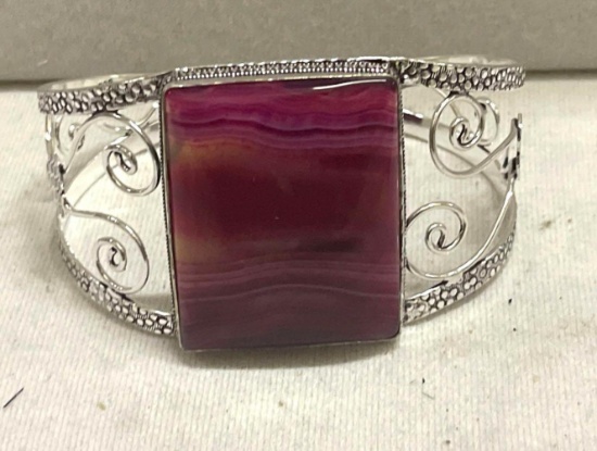 Botswana Agate Bangle Bracelet
