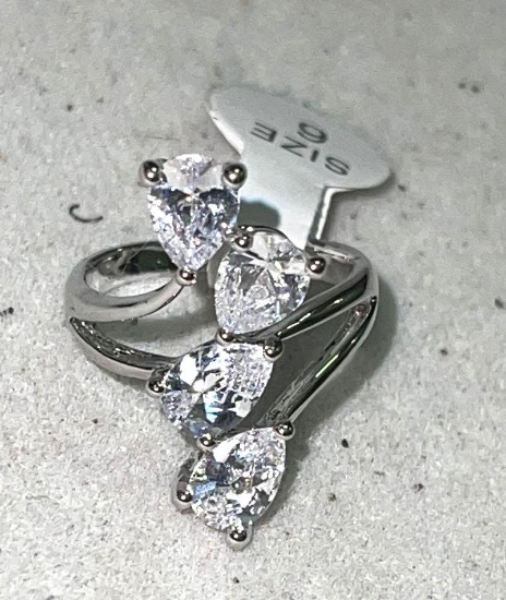 White Sapphire CZ Ring Size 6