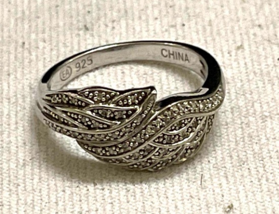 Sterling Silver Diamond Ring