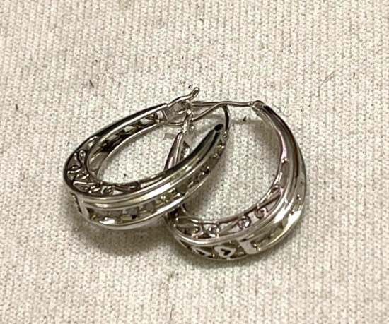 Sterling Silver Diamond Earrings