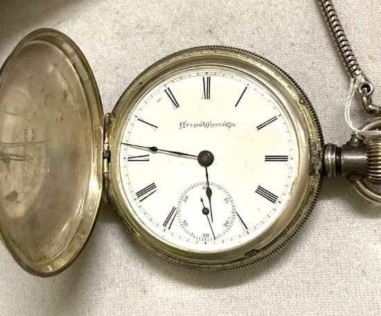 Vintage Atlas Watch Company Coin Silver Pocket watch with Fob