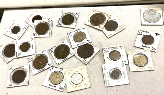 International 1800-1900's Vintage Coin and Tokens