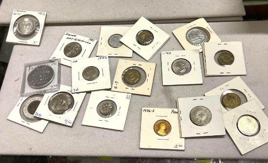 International 1800-1900's Vintage Coin and Tokens