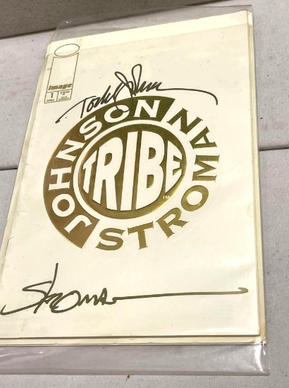 Tribe Comic #1 White Cover Autographed By Johnson and Strongman