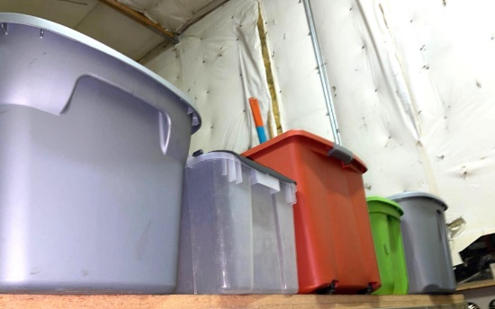 5 Large and Extra Large Totes with lids