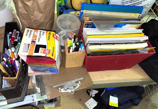 Office Lot- Paper, Markers, Expo Pens, Clip Boards etc