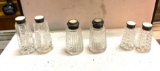 3 Sets of Vintage Glass and Salt and Pepper Shakers