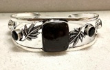 Hypersthene Black Onyx Bangle Bracelet