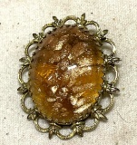 Vintage Brooch Mottled Finish