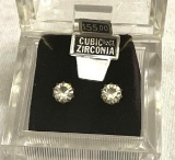 1/2 Carat Cubic Zirconia Stud earrings with Case
