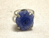 Blue Solar Quartz Ring Size 7.5