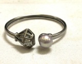 Kemstone Cuff Bracelet Faux Pearl and Cz's